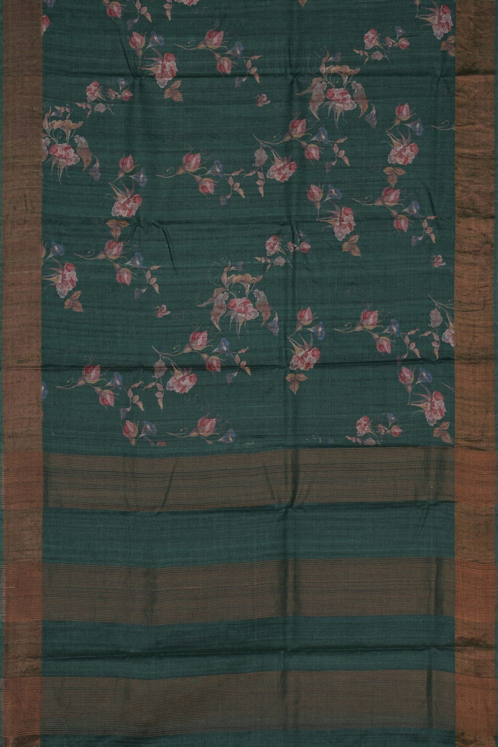 Image of Tussar Silk Floral Printed Saree