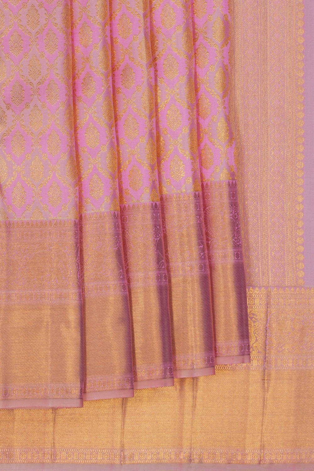 Image of Kanchipattu Brocade Pink Saree