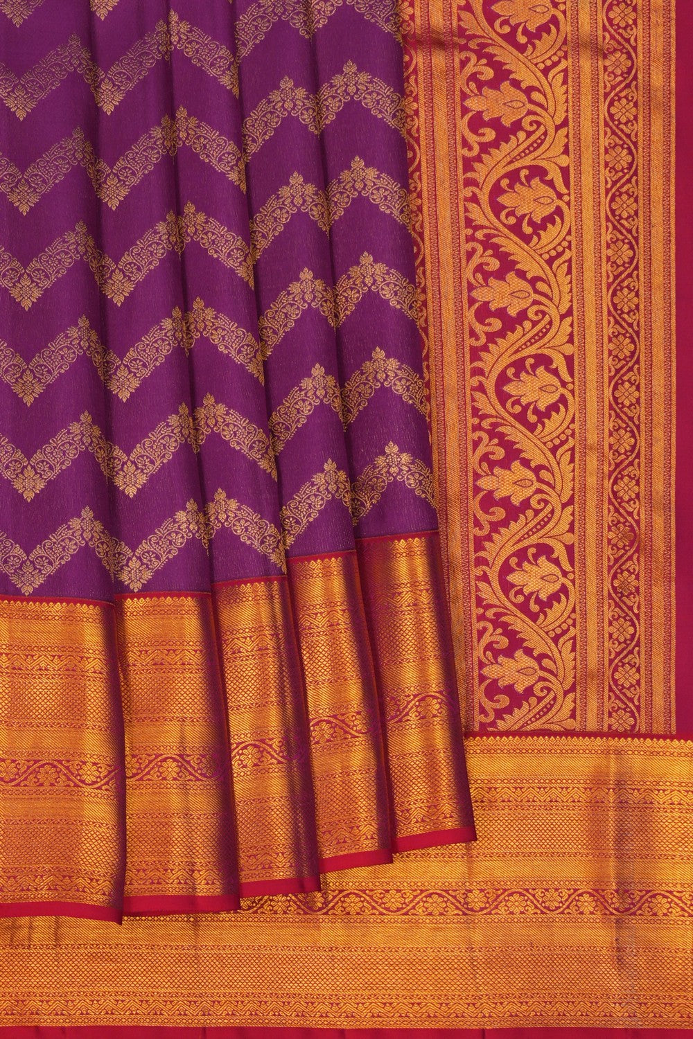 Image of Kanchipattu Purple Saree