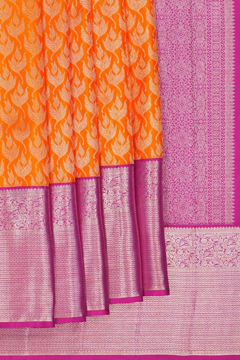 Image of Kanchipattu Brocade Orange Saree