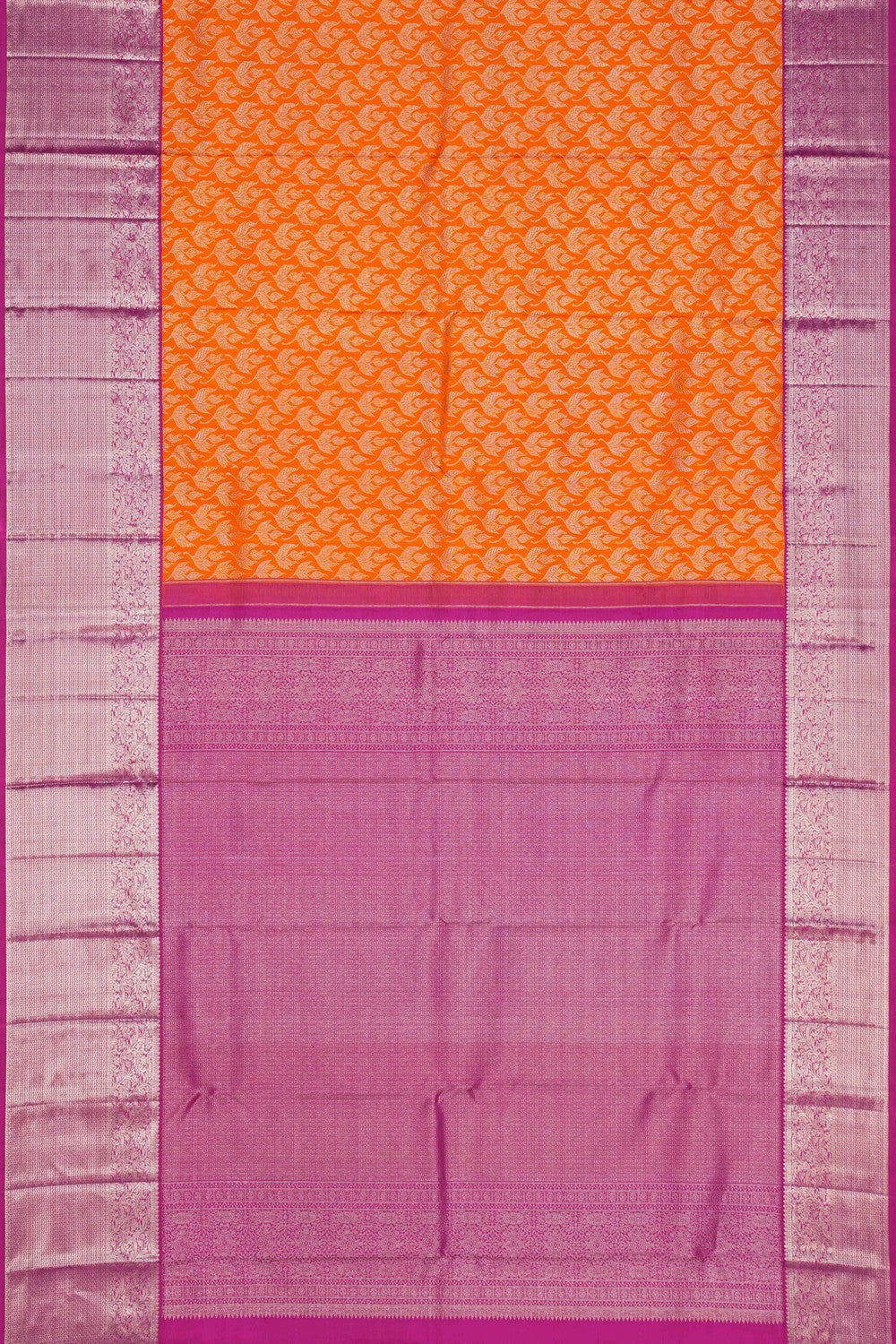 Image of Kanchipattu Brocade Orange Saree