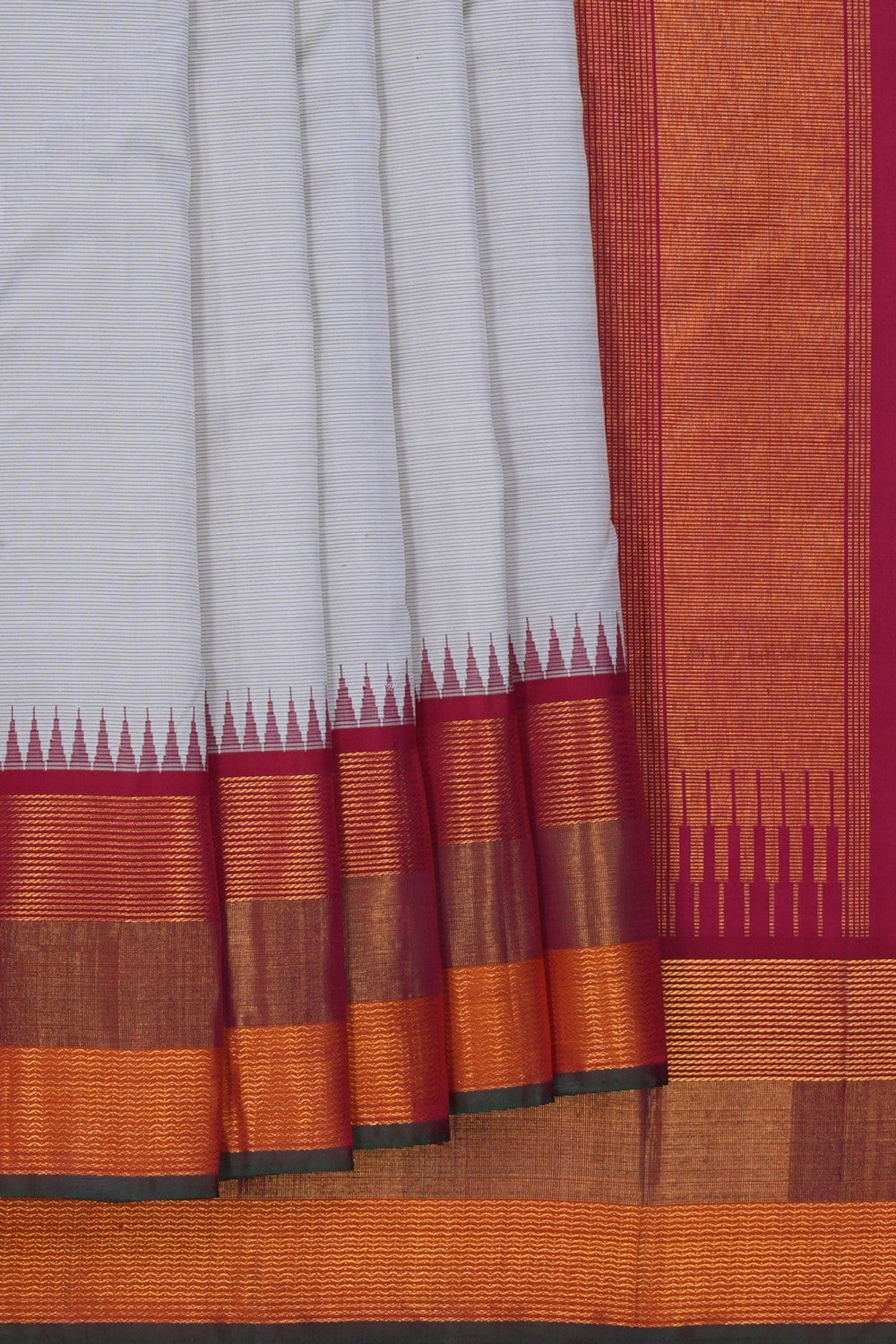 Image of Arani Silk Off-White Saree