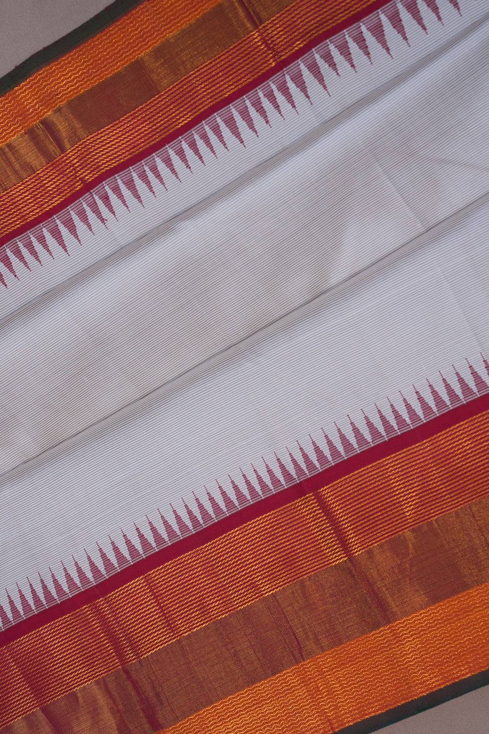 Image of Arani Silk Off-White Saree