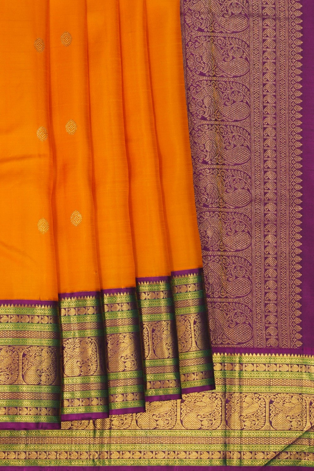 Image of Arani Silk Mustard Saree