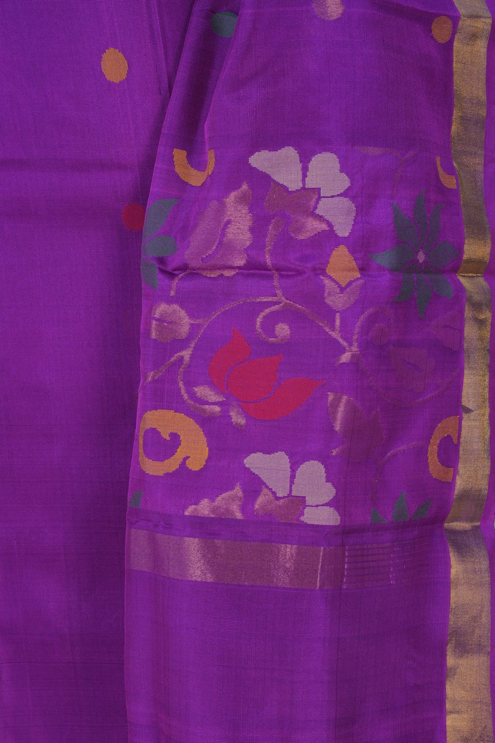 Image of Uppada Silk Unstitched Suit With Dupatta (2 Pcs Set)