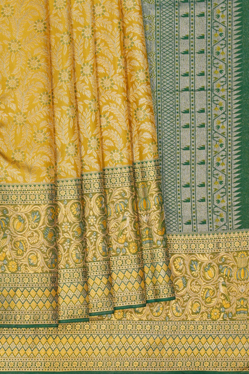 Image of Kanchipattu Brocade Yellow Saree