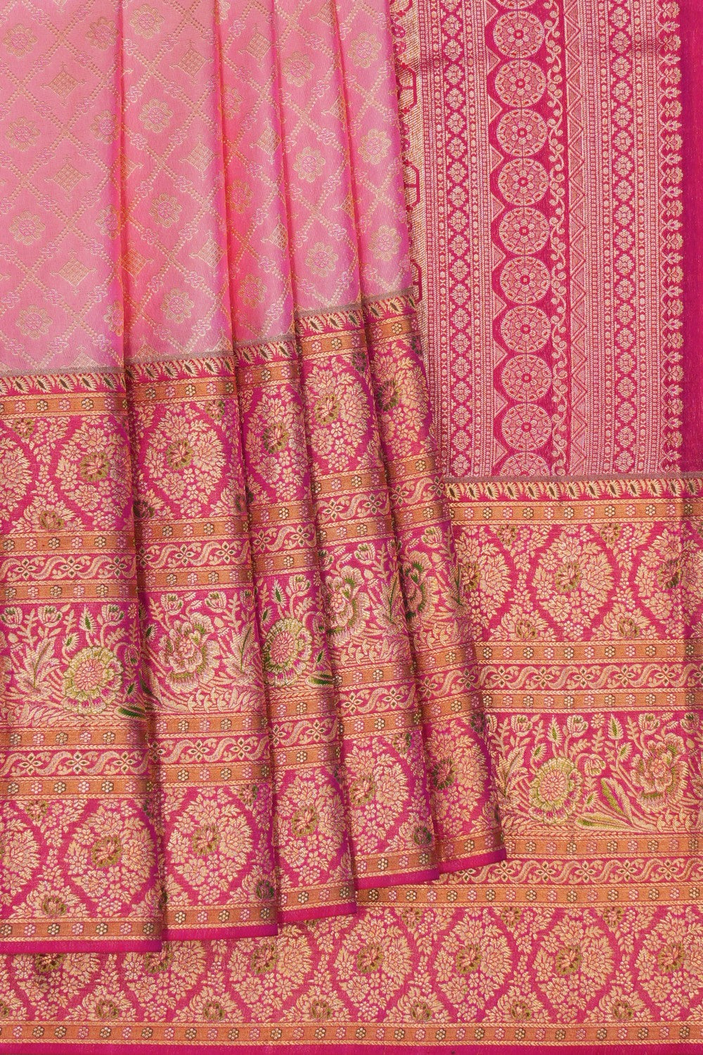 Image of Kanchipattu Brocade Peach Saree