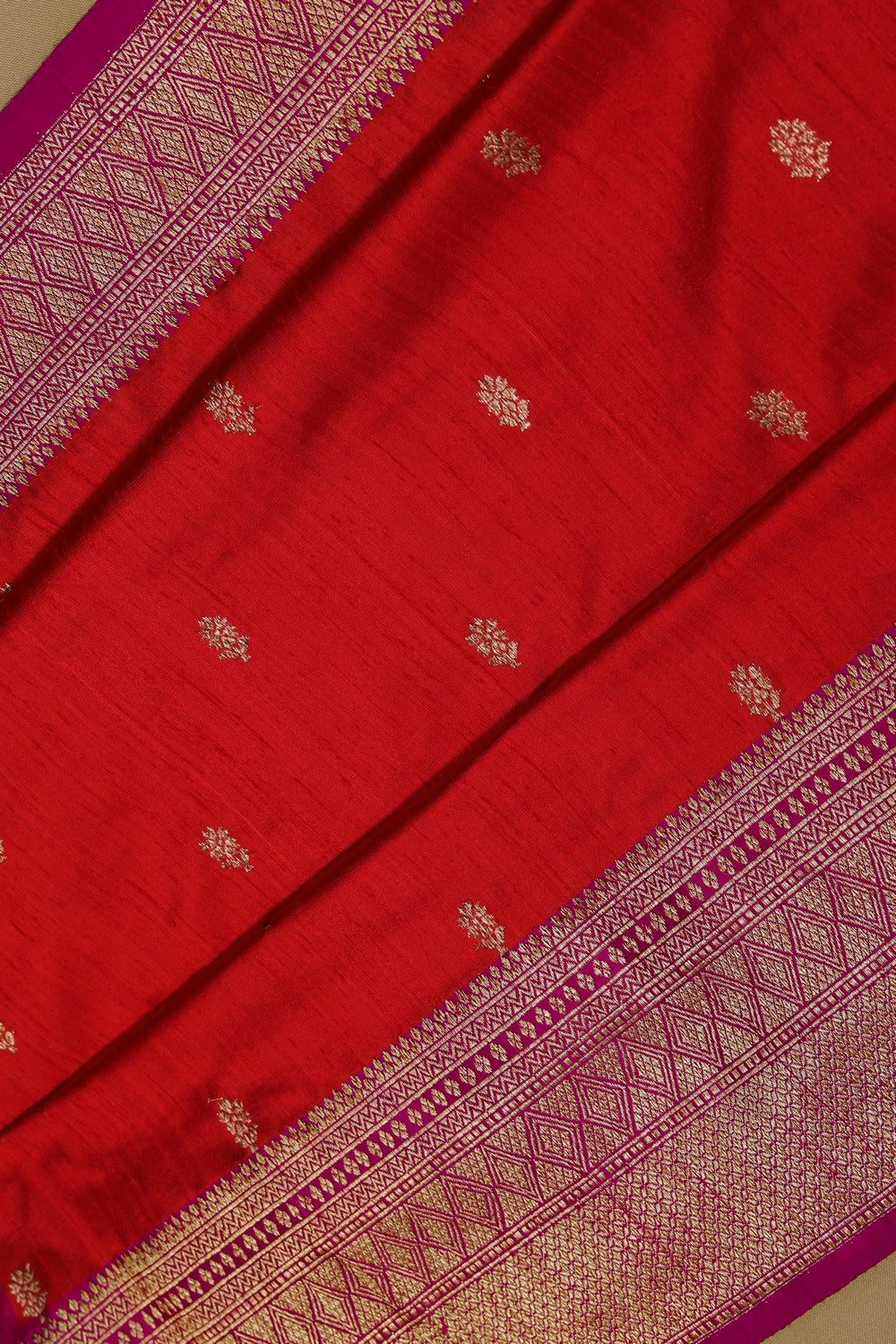 Image of Banarasi Dupion Silk Red Saree