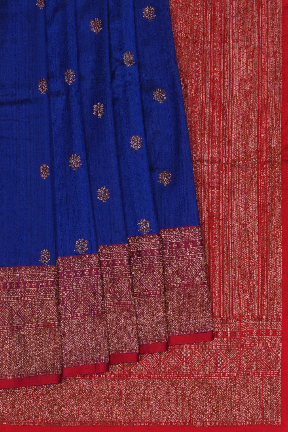 Image of Banarasi Dupion Silk Indigo Blue Saree