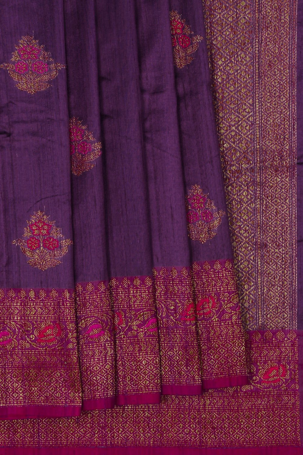 Image of Banarasi Dupion Silk Purple Saree