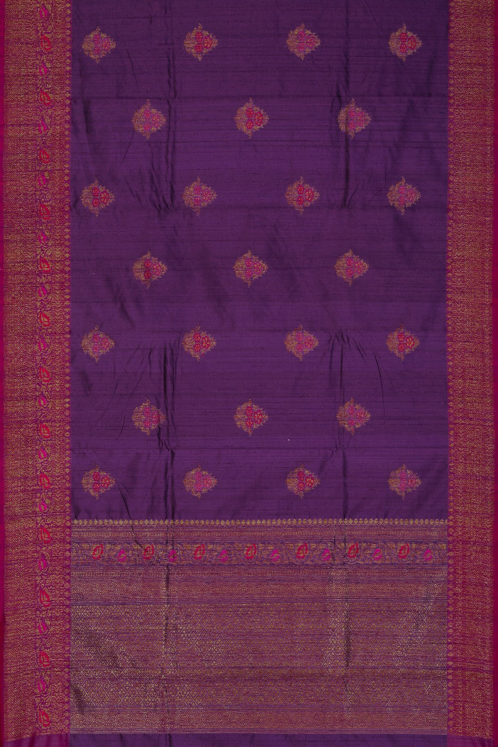 Image of Banarasi Dupion Silk Purple Saree
