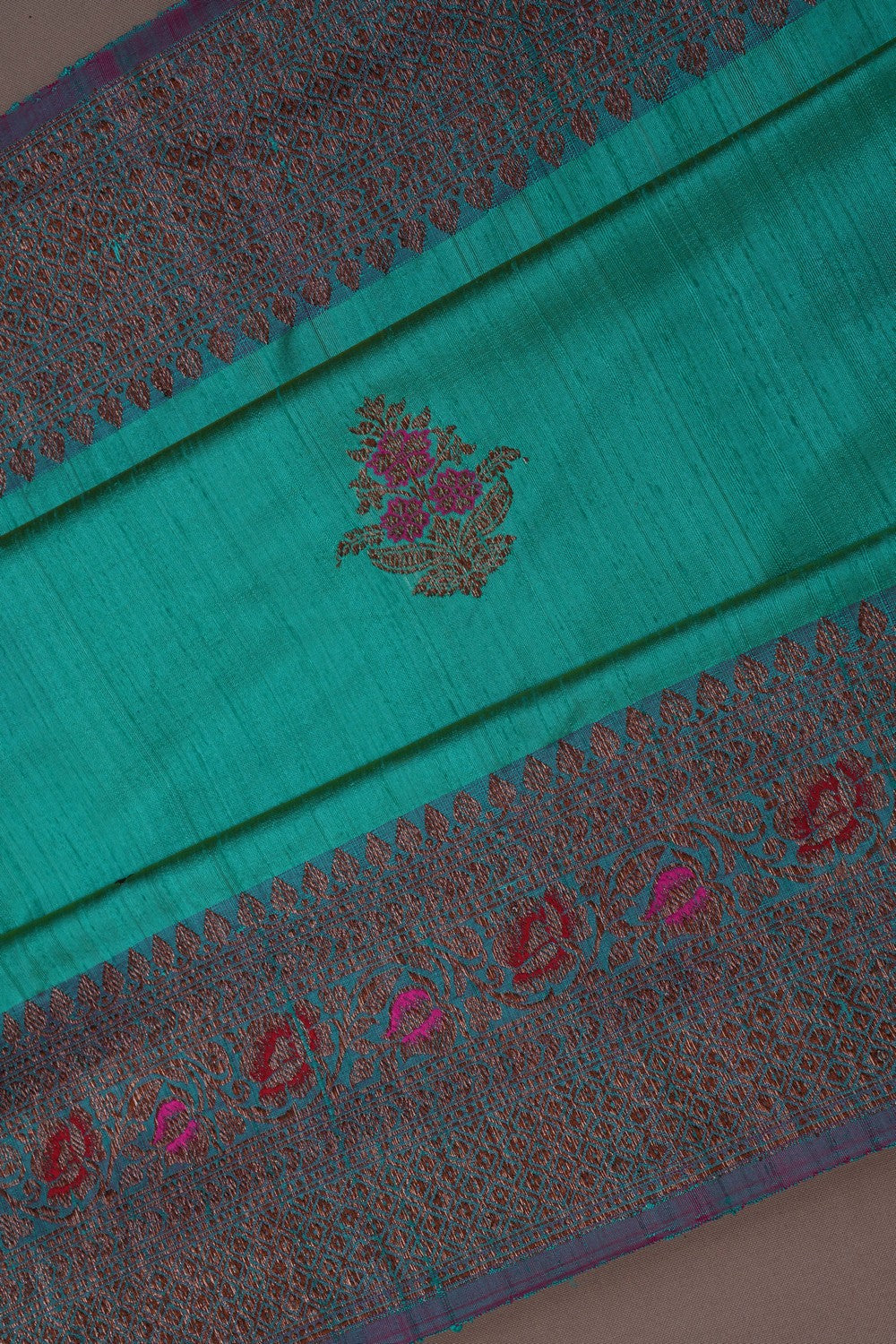 Image of Banarasi Dupion Silk Sea-Green Saree