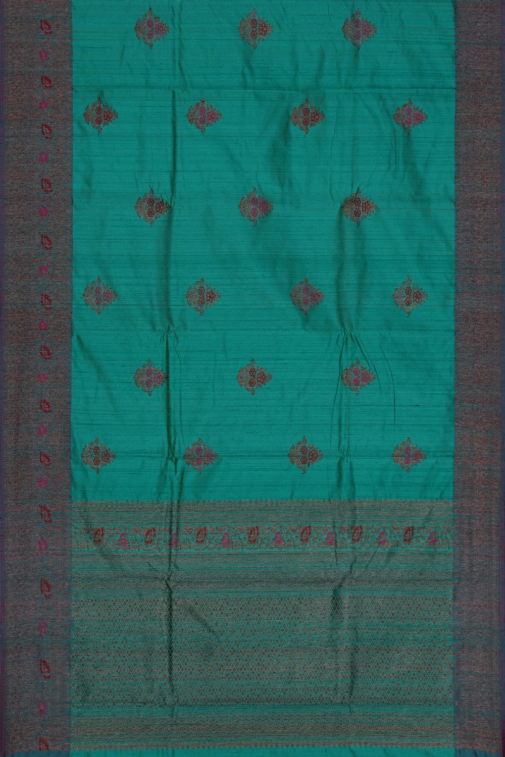 Image of Banarasi Dupion Silk Sea-Green Saree