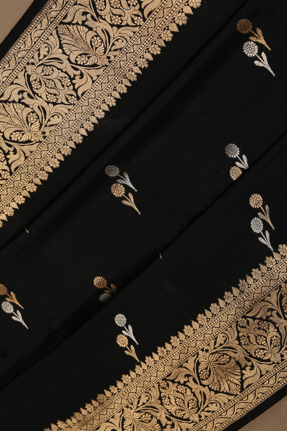 Image of Banarasi Silk Black Saree