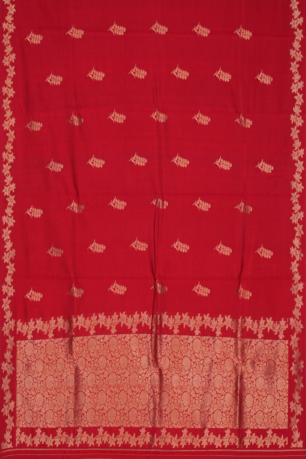 Image of Banarasi Silk Red Saree