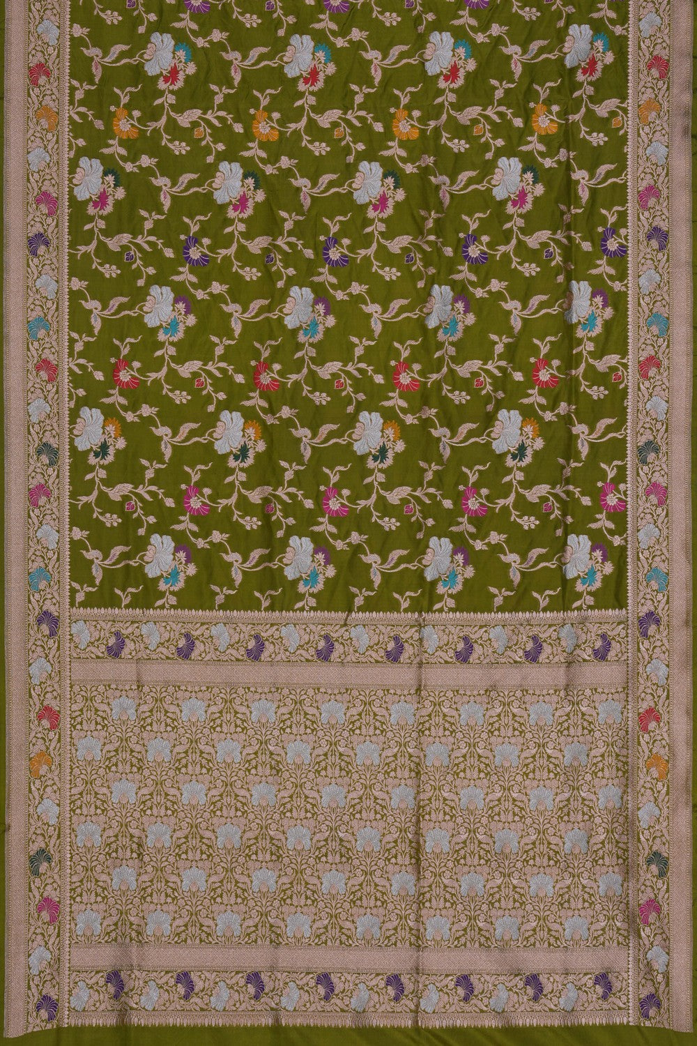 Image of Banarasi Silk Green Saree