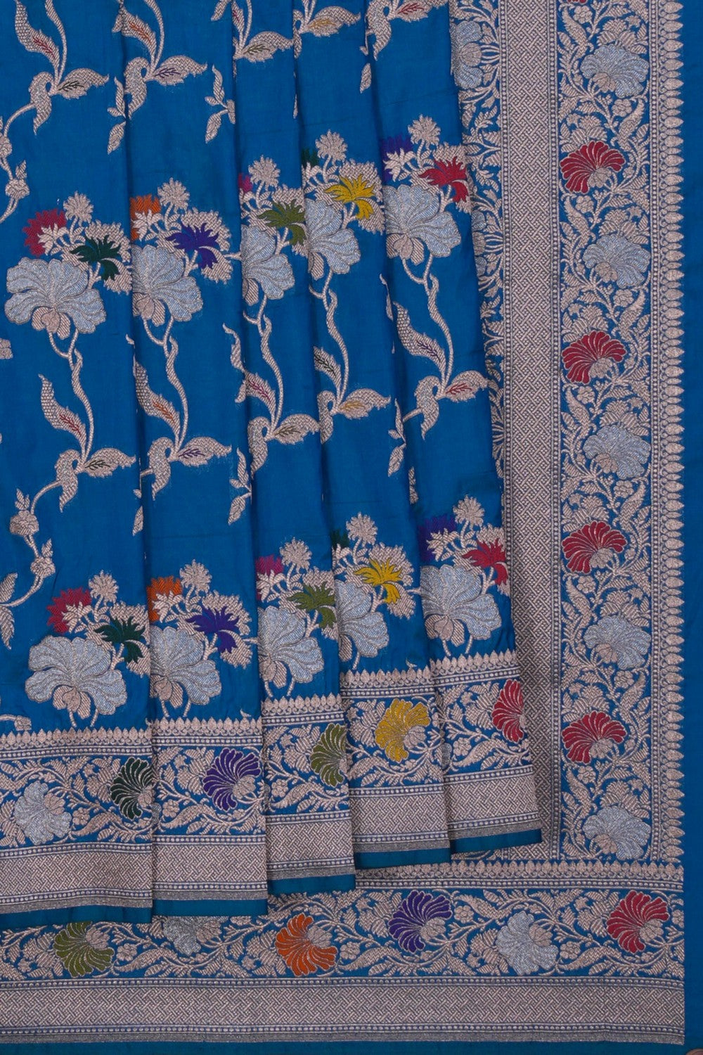 Image of Banarasi Silk Blue Saree