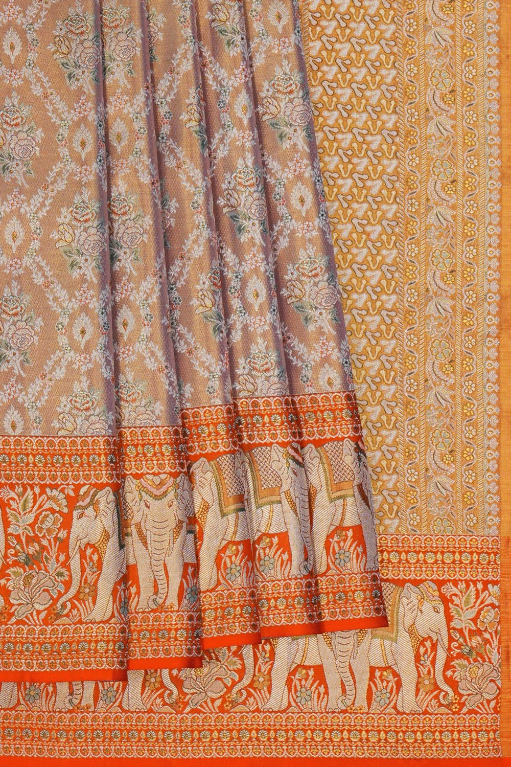 Image of Gold Tissue Brocade Kanchipattu Saree