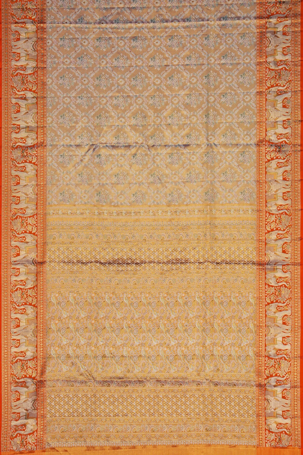 Image of Gold Tissue Brocade Kanchipattu Saree