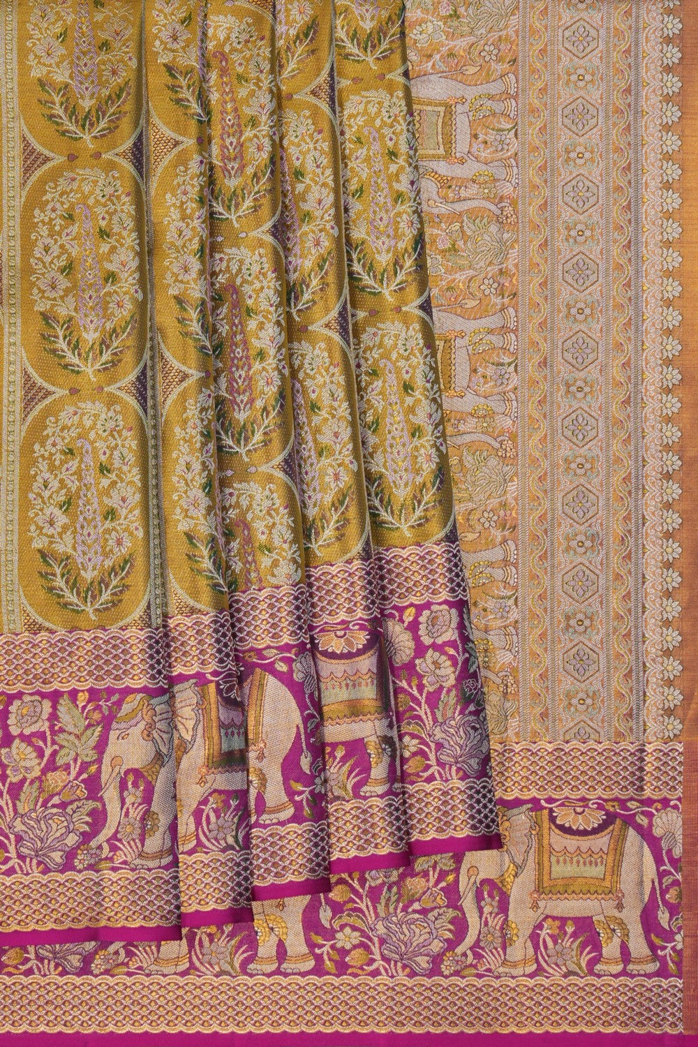 Image of Gold Tissue Brocade Kanchipattu Saree
