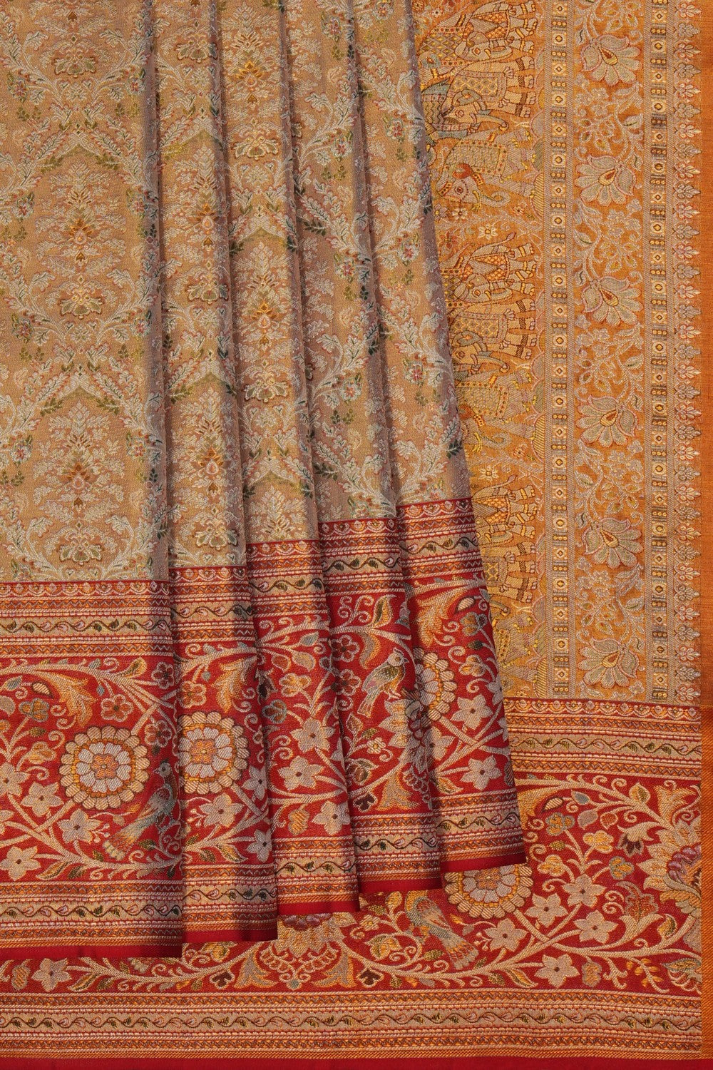 Image of Gold Tissue Brocade Kanchipattu Saree