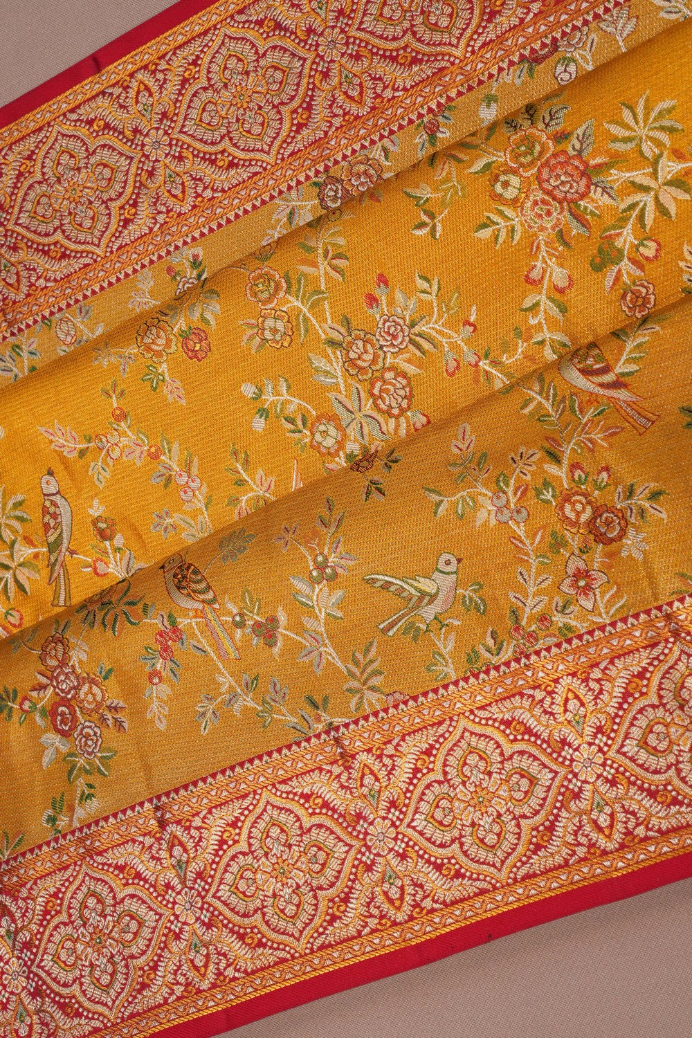 Image of Kanchipattu Tissue Brocade Gold Saree