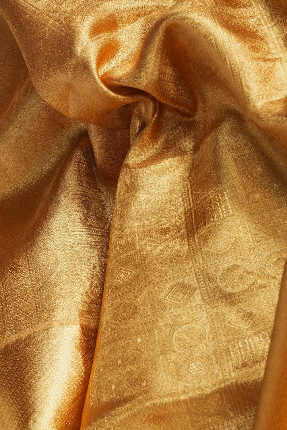 Image of Kanchipattu Tissue Brocade Gold Saree