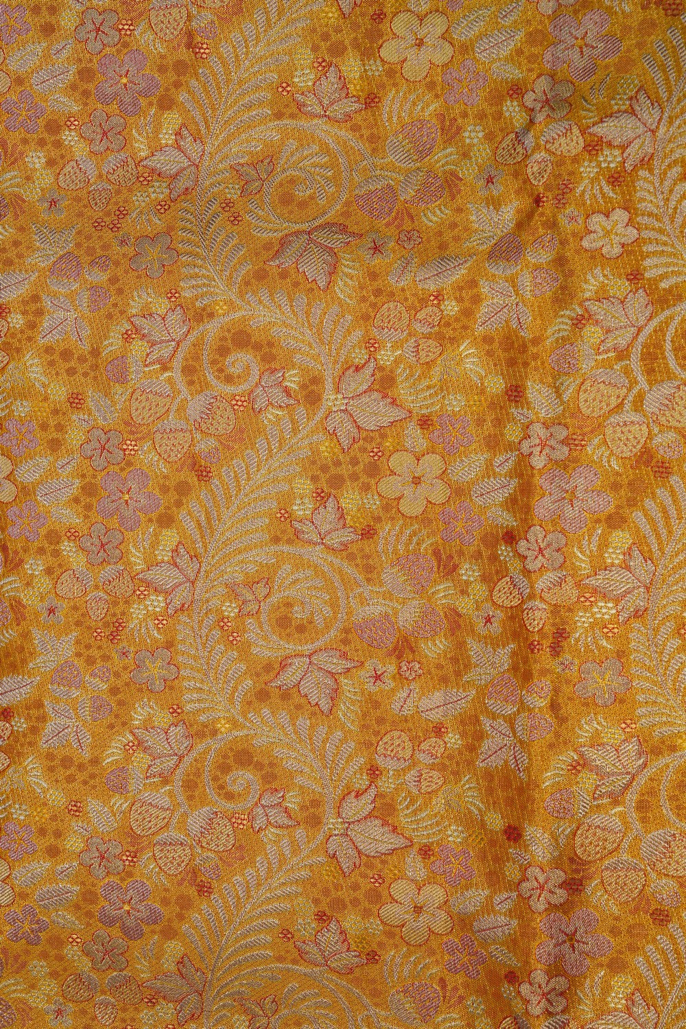 Image of Kanchipattu Pavada Gold Unstitched Set