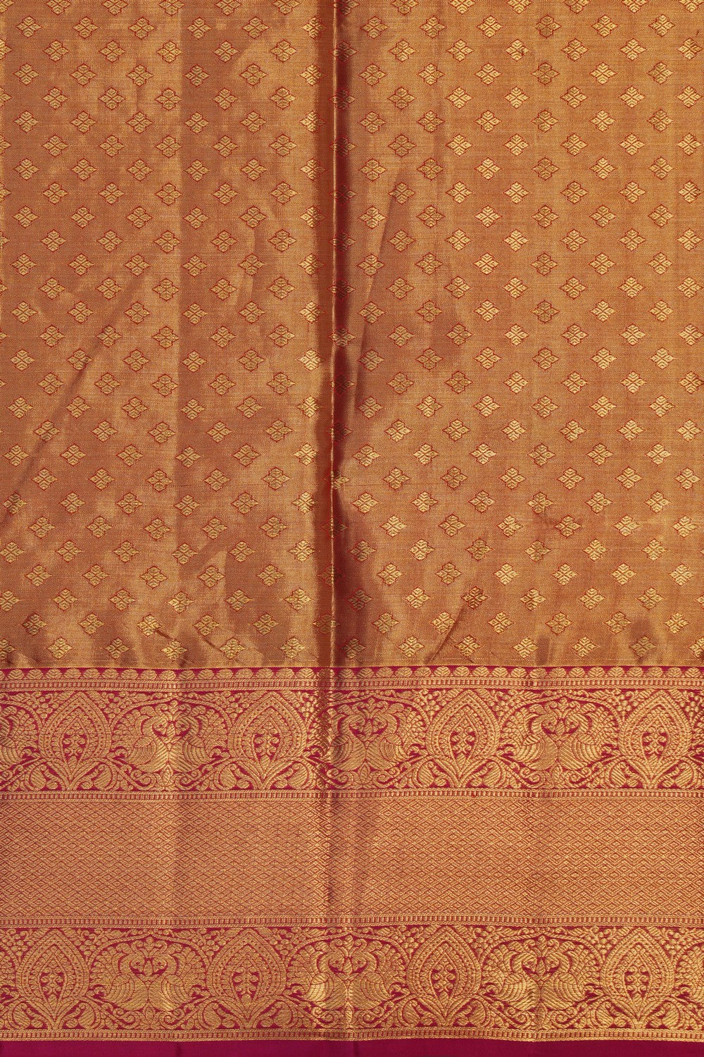 Image of Kanchipattu Pavada Gold Unstitched Set