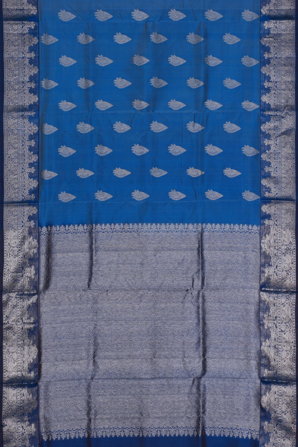 Image of Venkatagiri Brocade Smoky Blue Saree