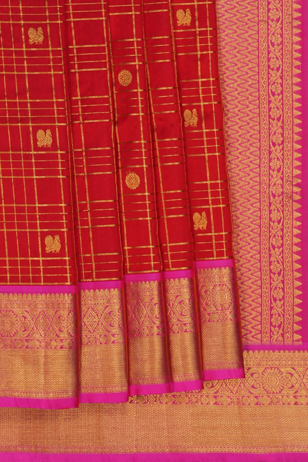 Image of Venkatagiri Kattam Red Saree
