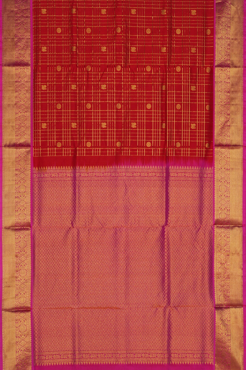 Image of Venkatagiri Kattam Red Saree