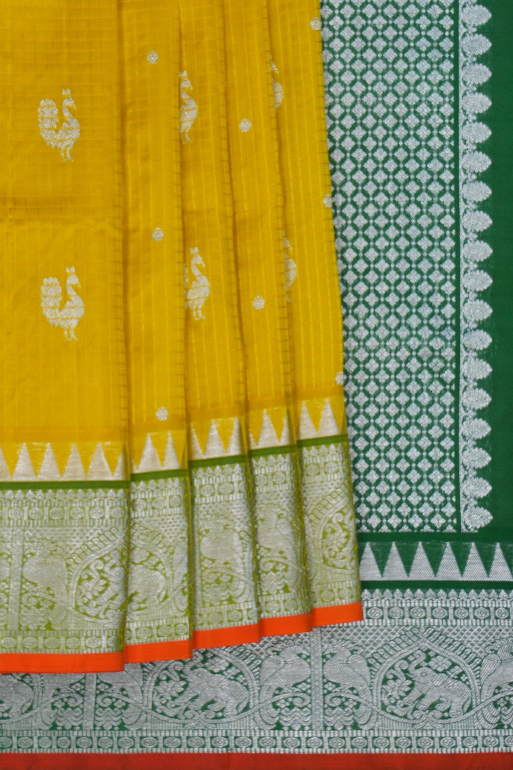 Image of Venkatagiri Kattam Yellow Saree
