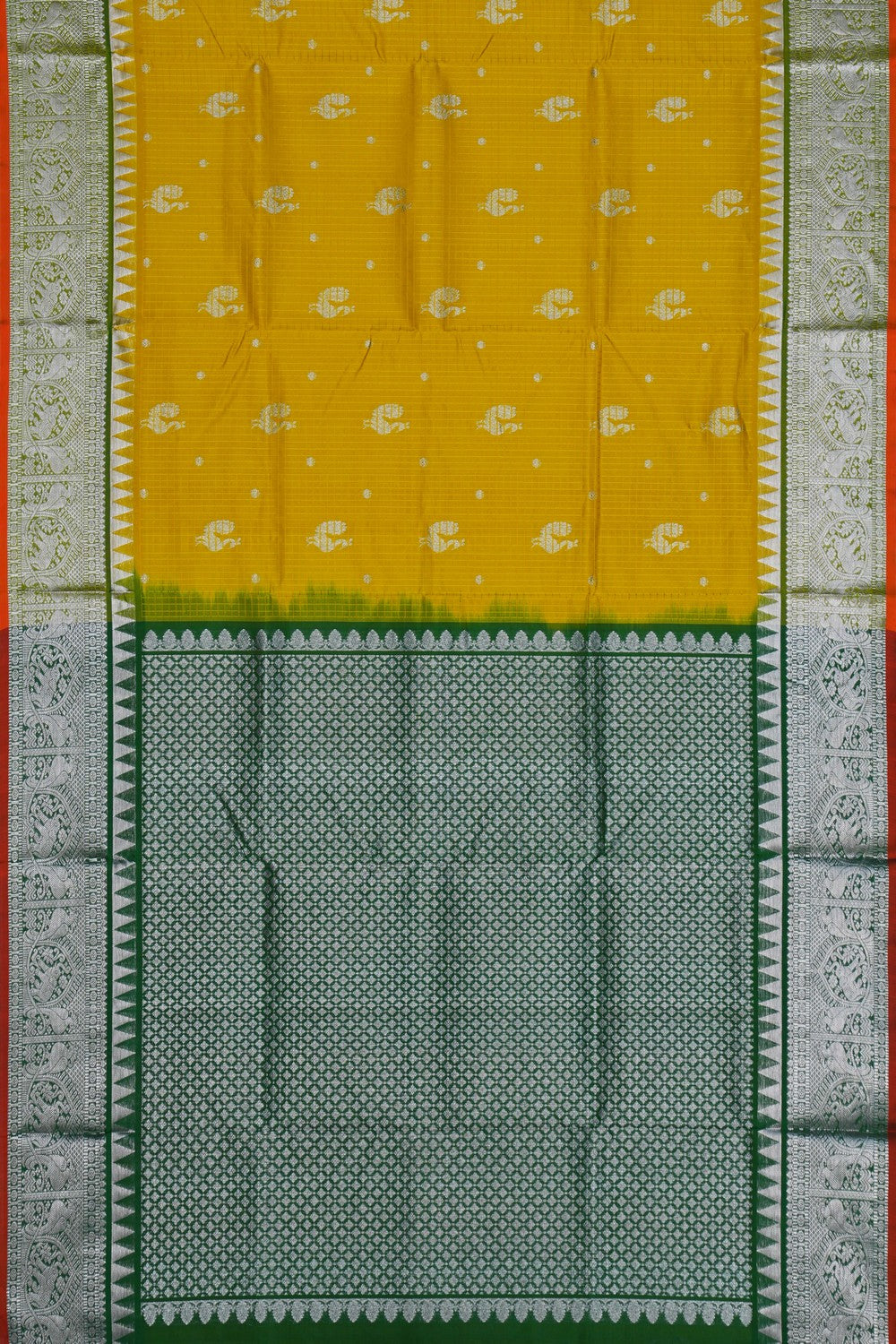 Image of Venkatagiri Kattam Yellow Saree