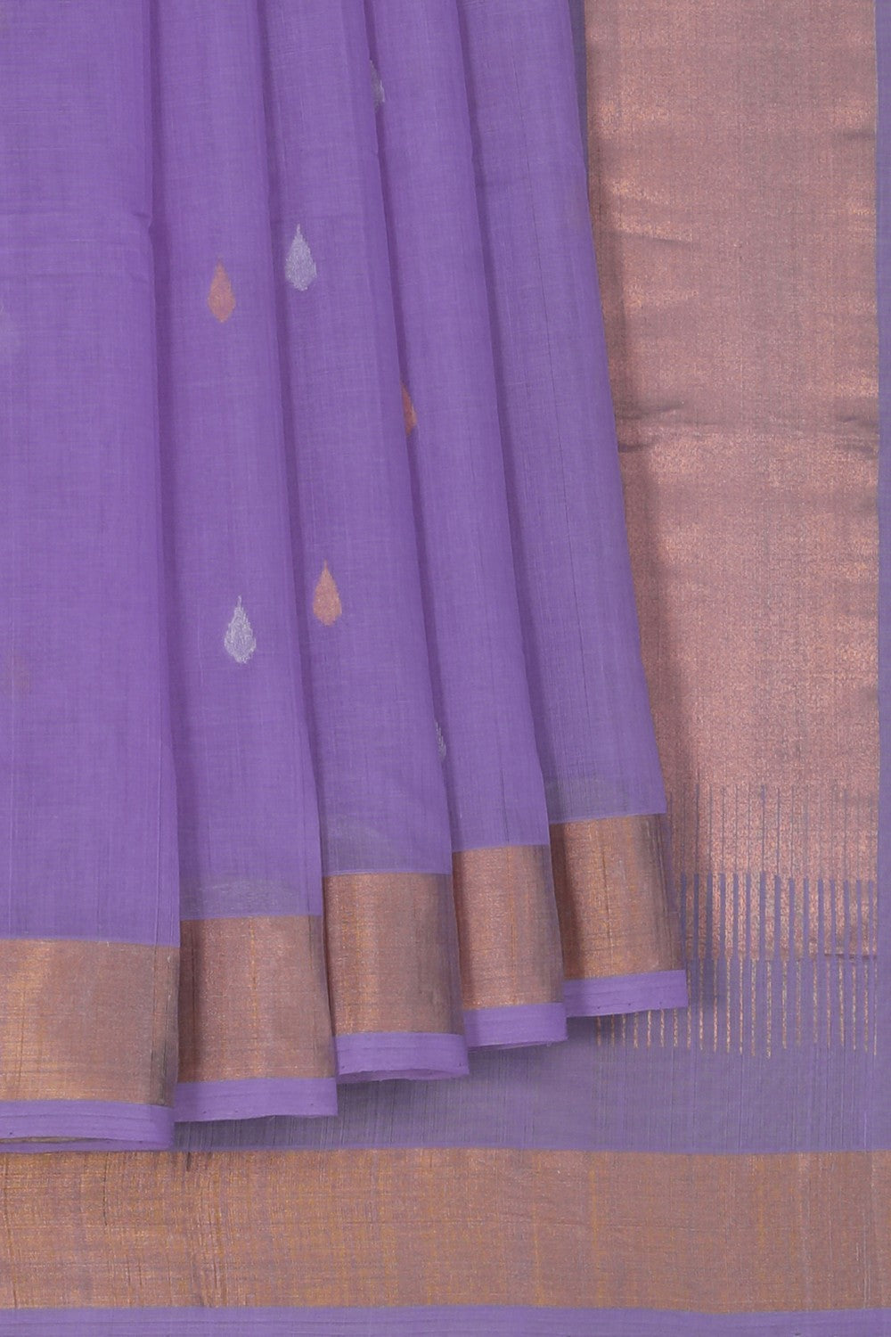 Image of Uppada Cotton Purple Saree