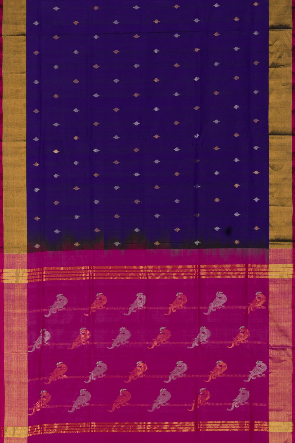 Image of Uppada Silk Indigo Blue Saree