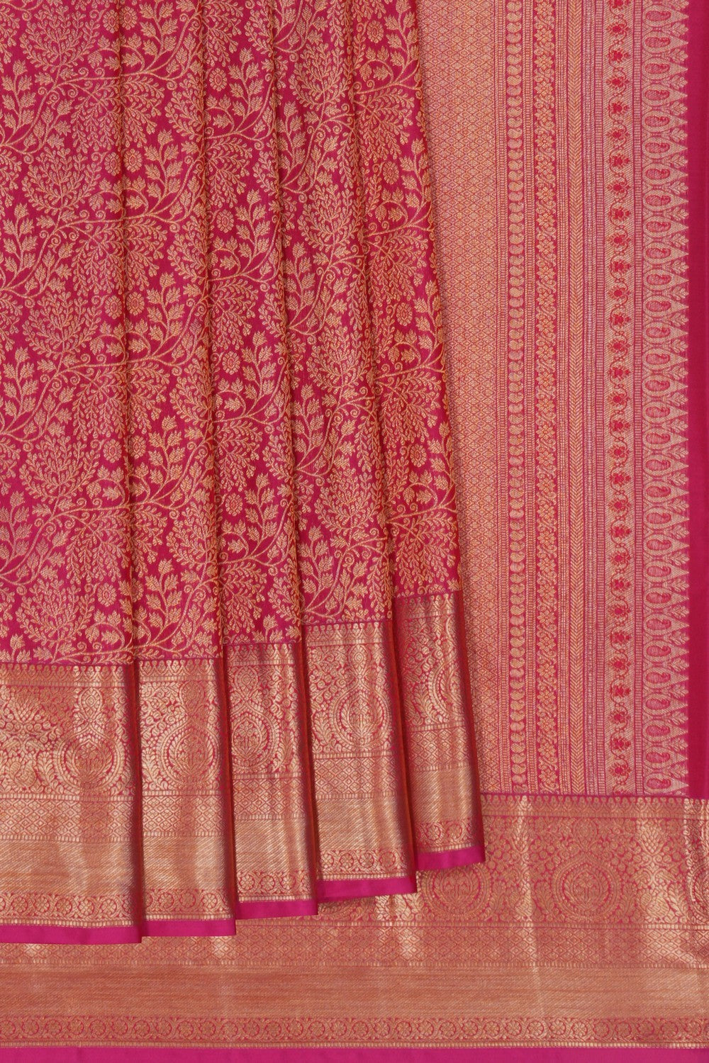 Image of South Silk Brocade Pink Saree
