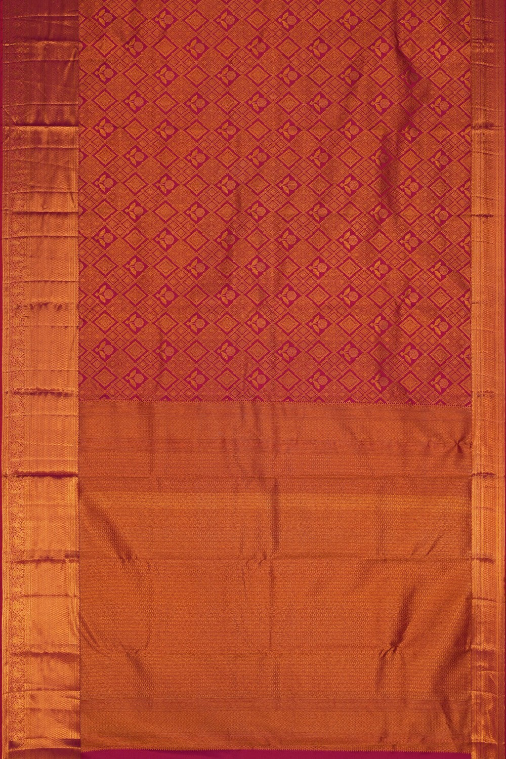 Image of South Silk Brocade Fuchsia Pink Saree
