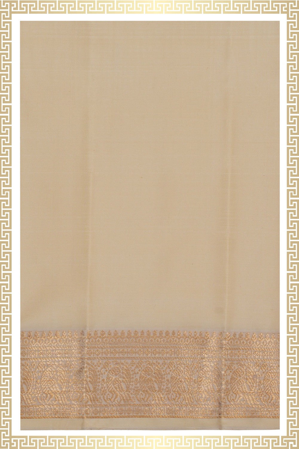 Image of Kanchi Silk Cream Dhoti With Kanduva (8 X 4)