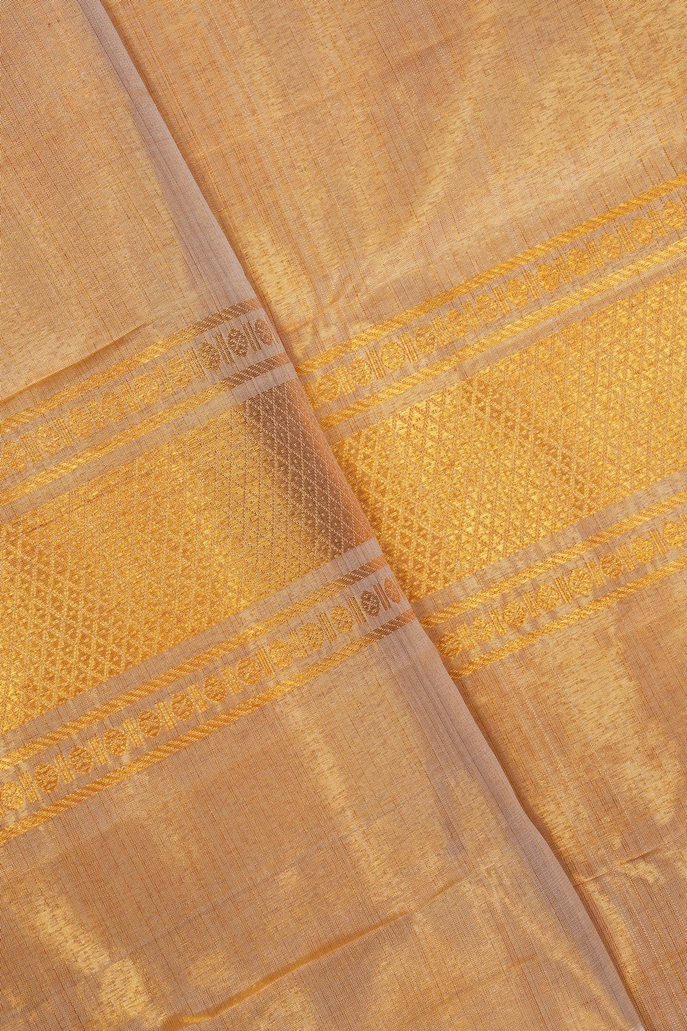 Image of Kanchi Tissue Silk Dhoti With Kanduva (8 X 4)