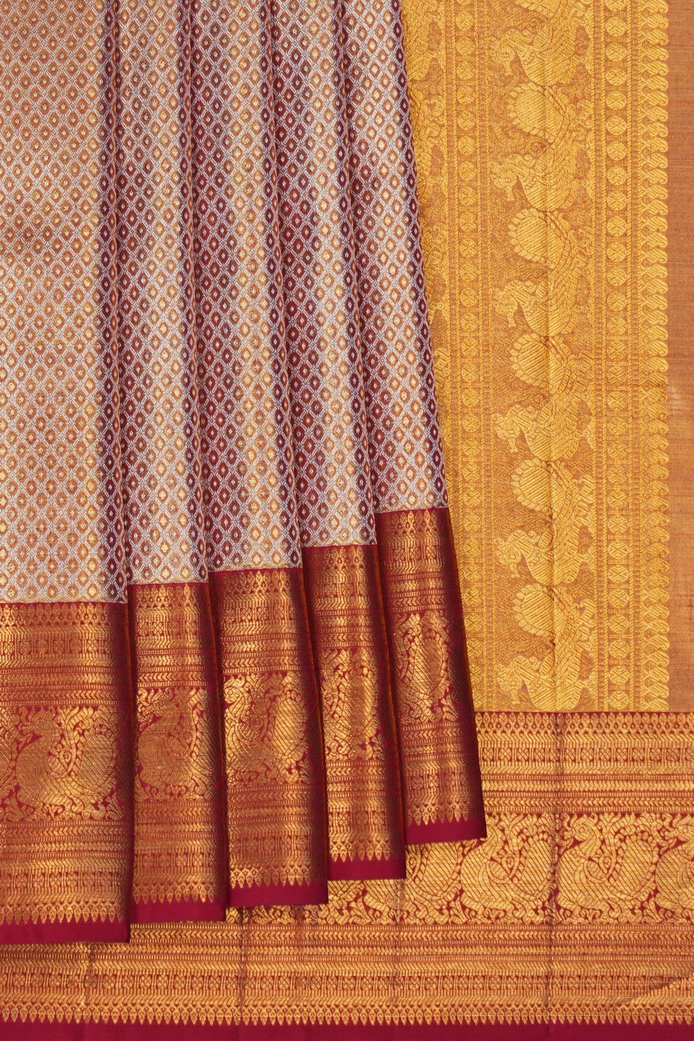 Image of Kanchipattu Tissue Brocade Gold Saree