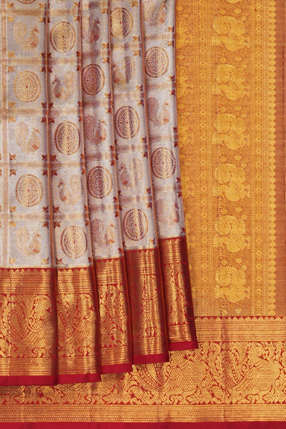 Image of Kanchipattu Tissue Brocade Gold Saree