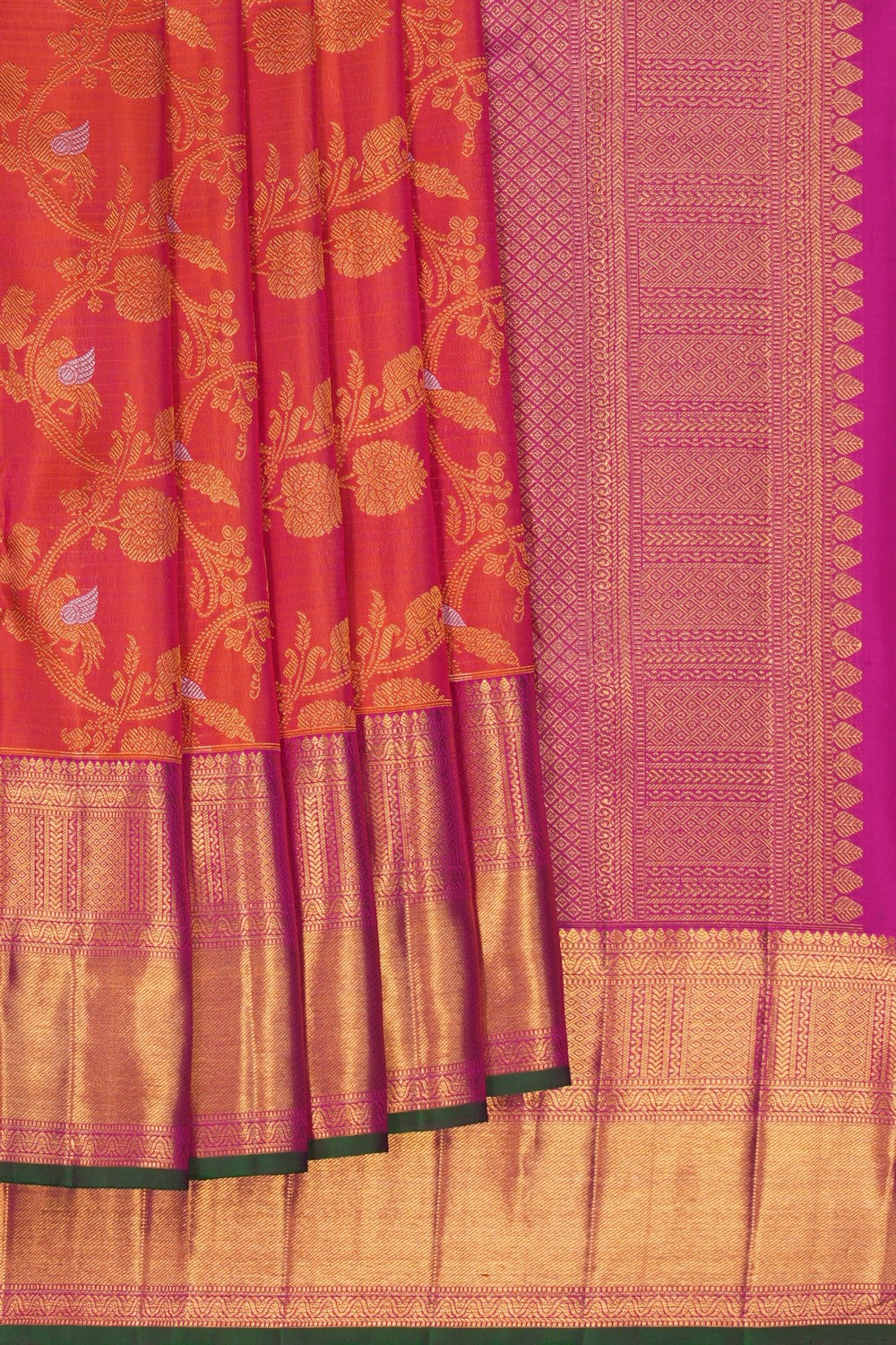 Image of Kanchipattu Fuchsia Pink Saree