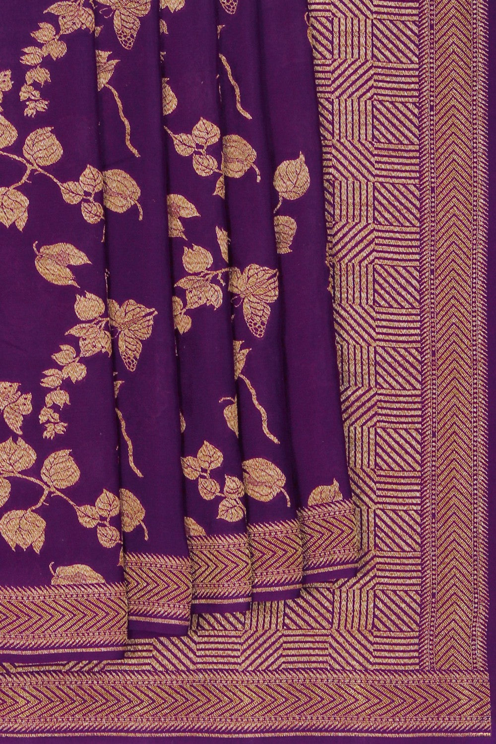 Image of Banarasi Crepe Violet Saree