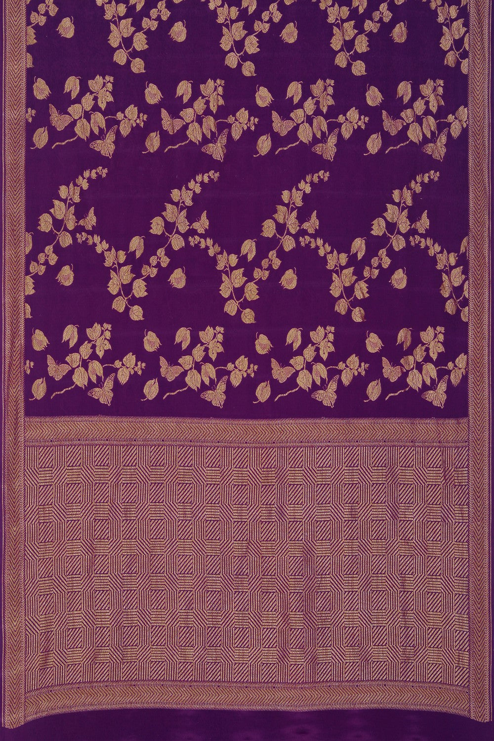 Image of Banarasi Crepe Violet Saree