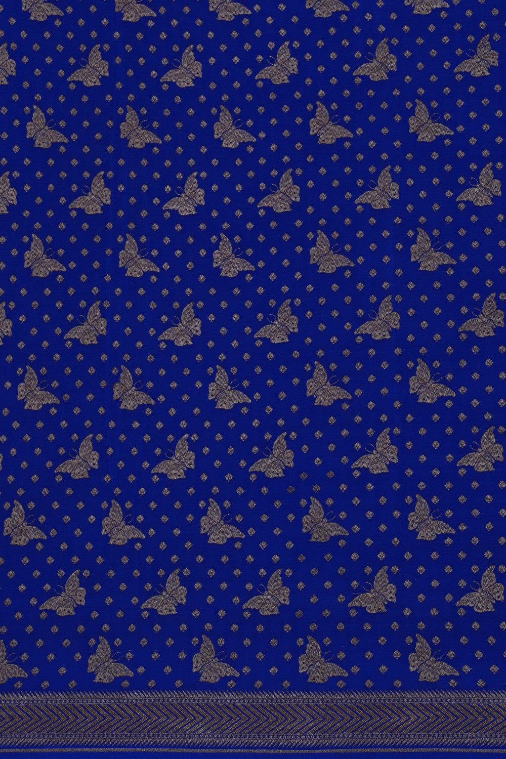 Image of Banarasi Crepe Royal Blue Saree