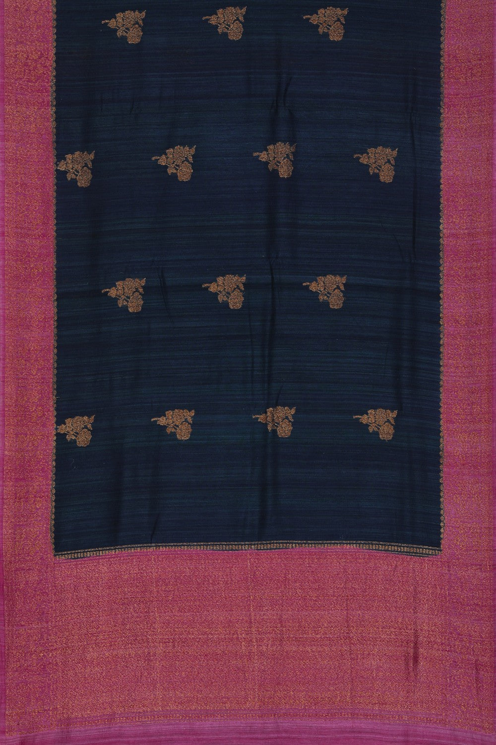 Image of Banarasi Tussar Silk Peacock Blue Saree