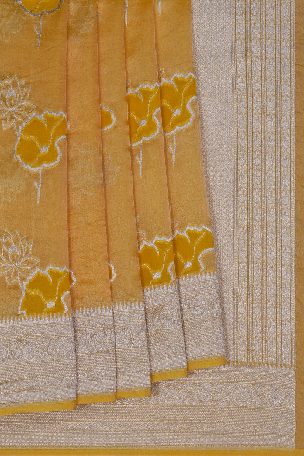Image of Banarasi Tissue Silk Yellow Saree