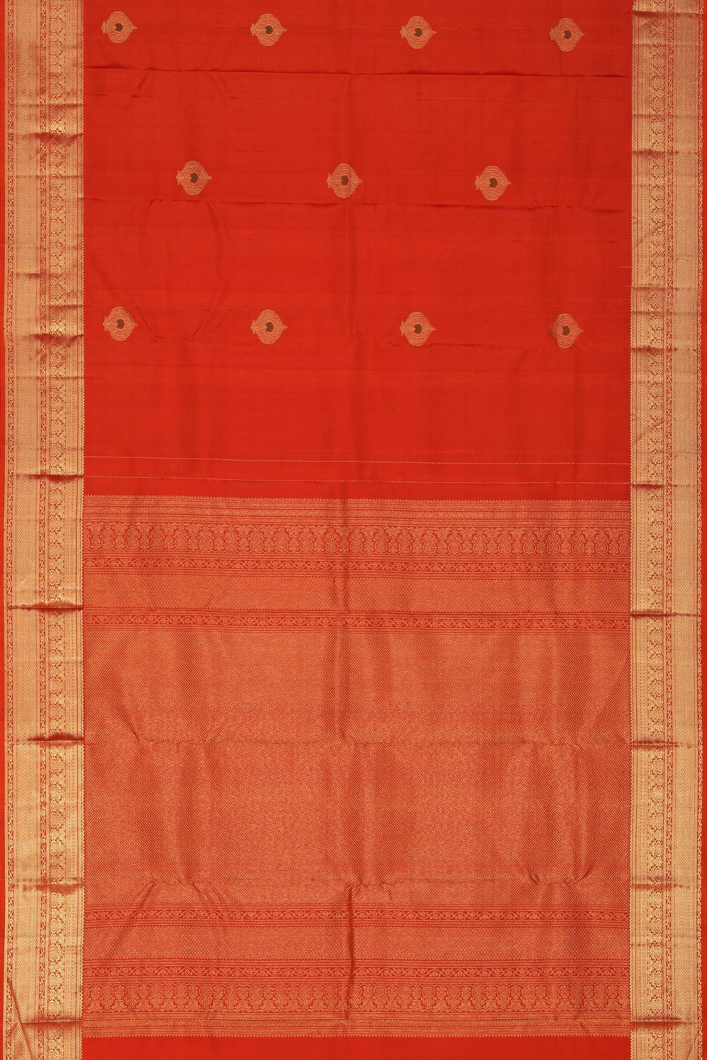 Image of Kanchipattu Sunset Orange Saree