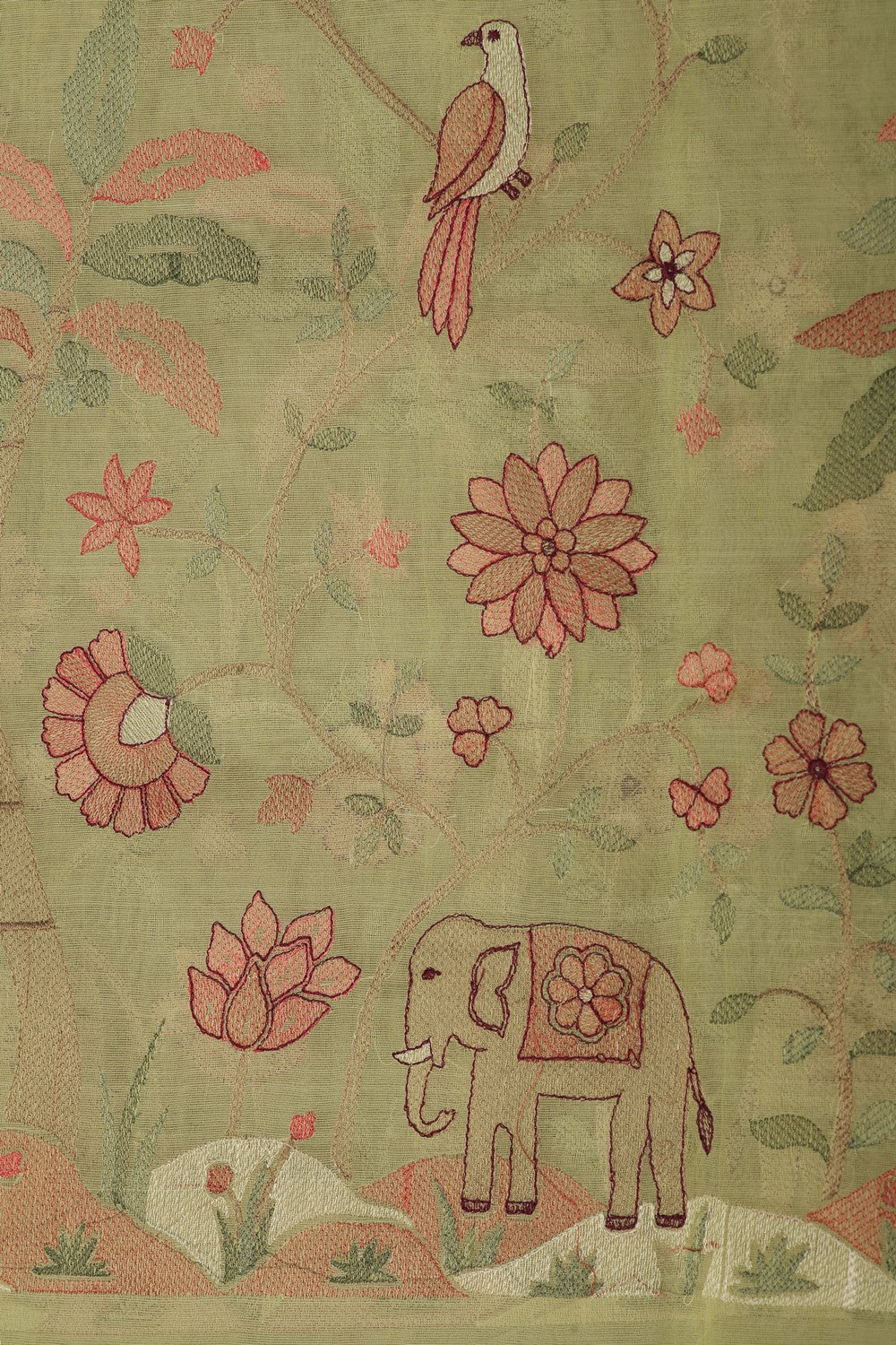 Image of Kora Silk Embroidery Saree